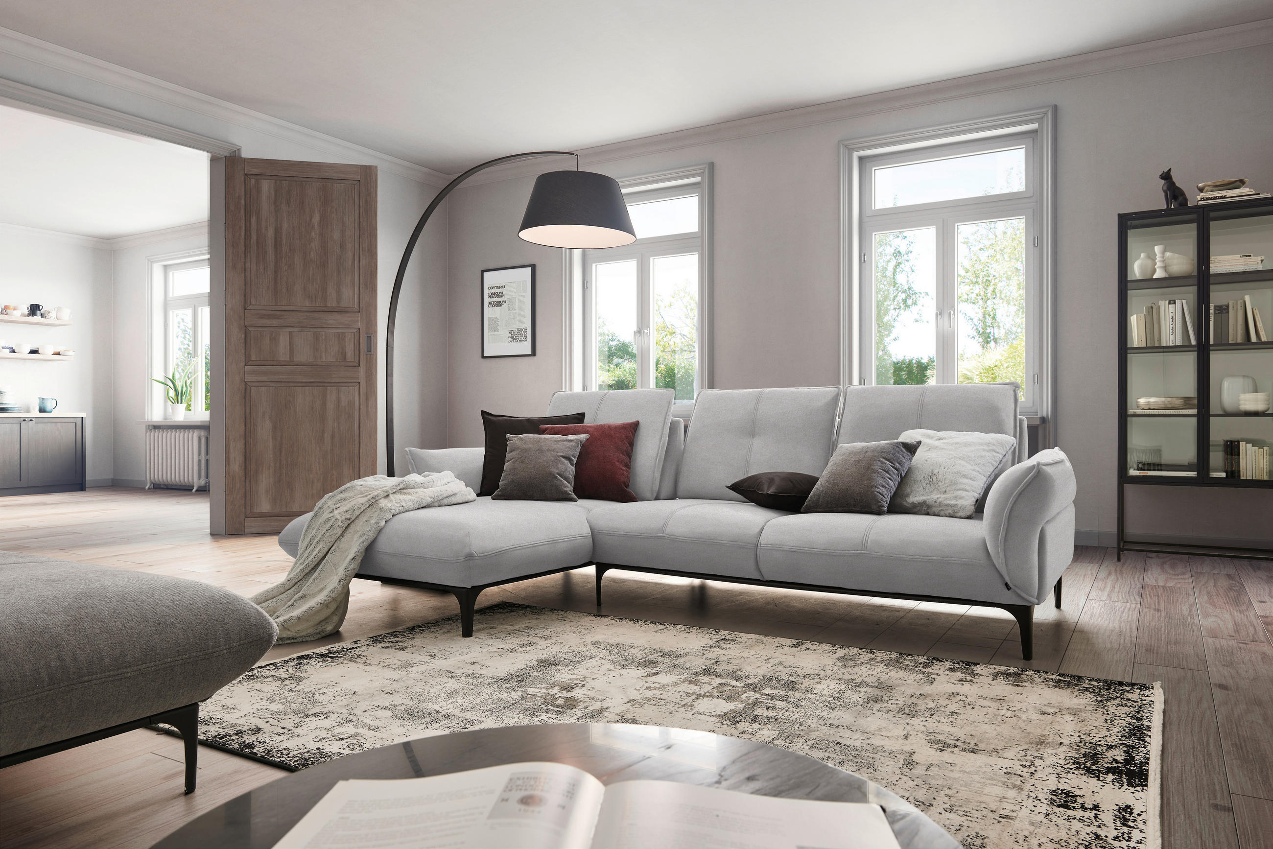 ECKSOFA in Webstoff Creme, Beige  - Beige/Creme, Natur, Textil (182/277cm) - Valnatura