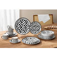 KOMBISERVICE Labyrinth 20-teilig  - Schwarz/Weiß, Design, Keramik - Novel