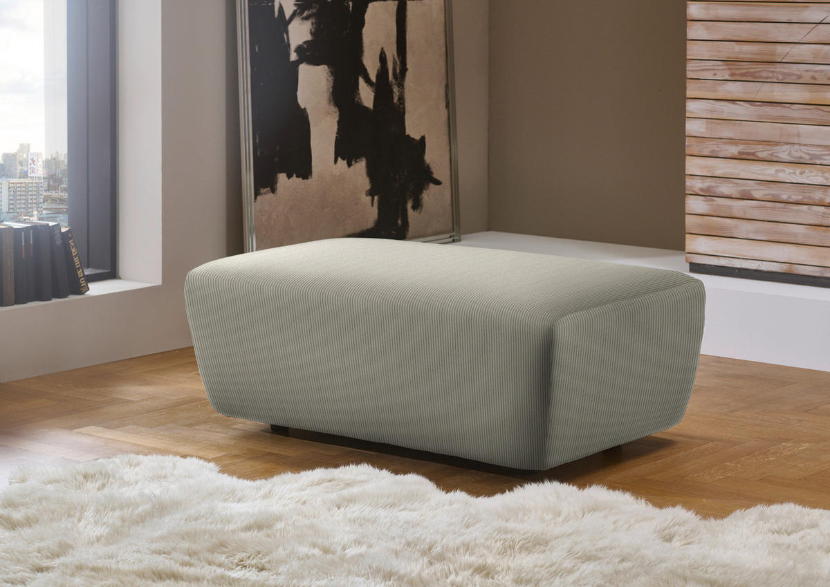 ECKSOFA in Feincord Taupe  174/302 cm  - Taupe/Schwarz, Design, Kunststoff/Textil (174/302cm) - Beldomo Style
