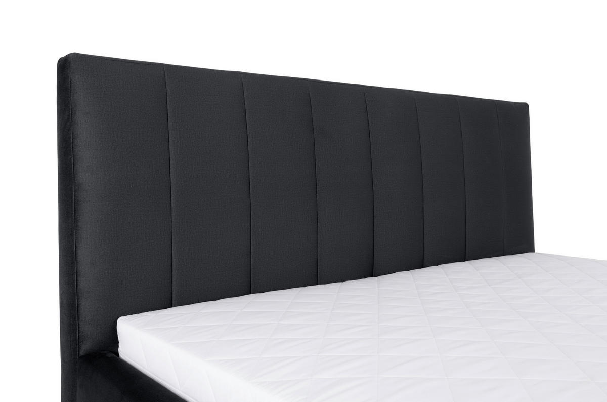 POLSTERBETT Lattenrost, Bettkasten 140/200 cm  in Schwarz  - Birkefarben/Schwarz, KONVENTIONELL, Holz/Textil (140/200cm) - Boxxx