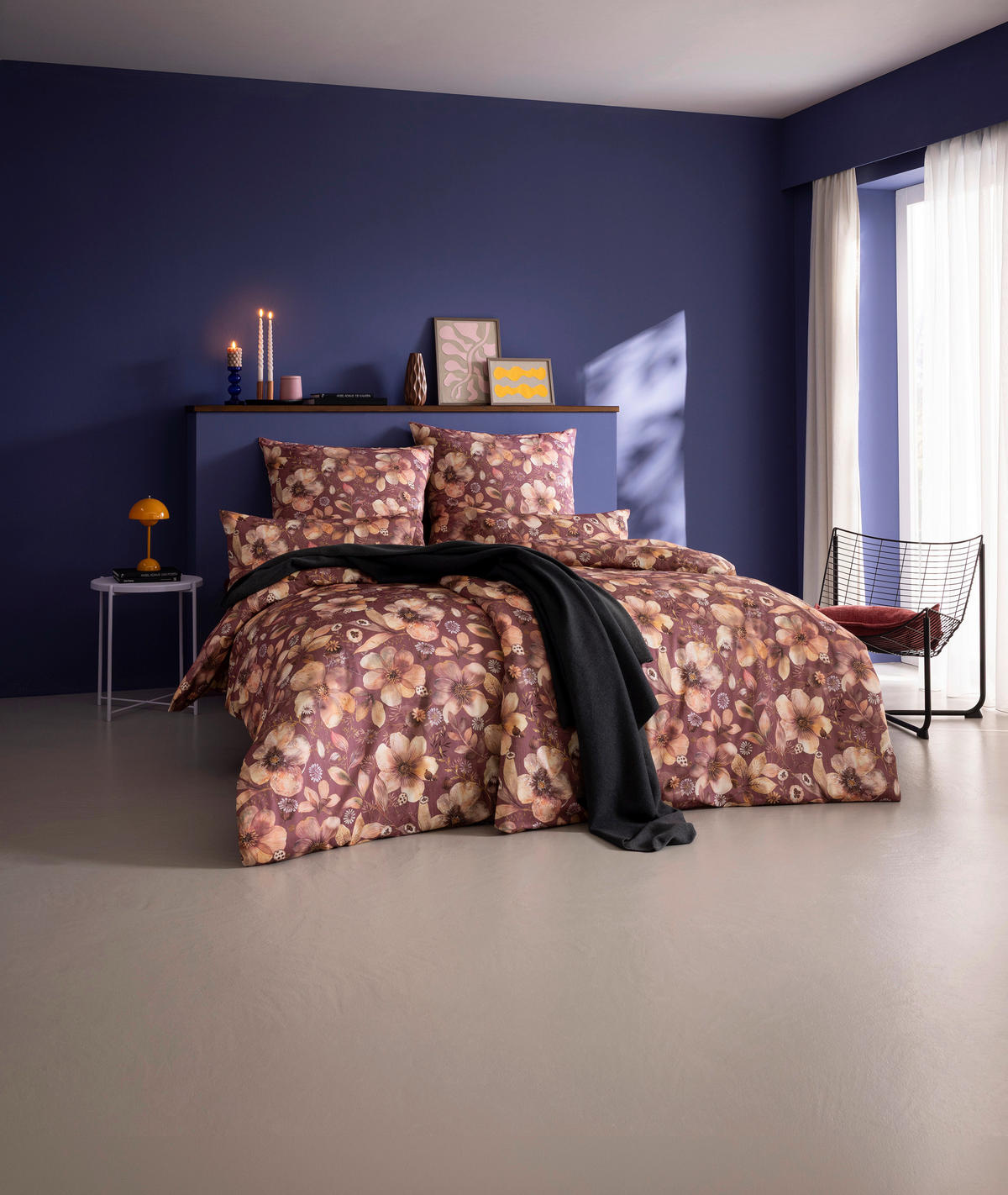 BETTWÄSCHE Exquisit Satin 155/220 cm  - Aubergine, Design, Textil (155/220cm) - Estella