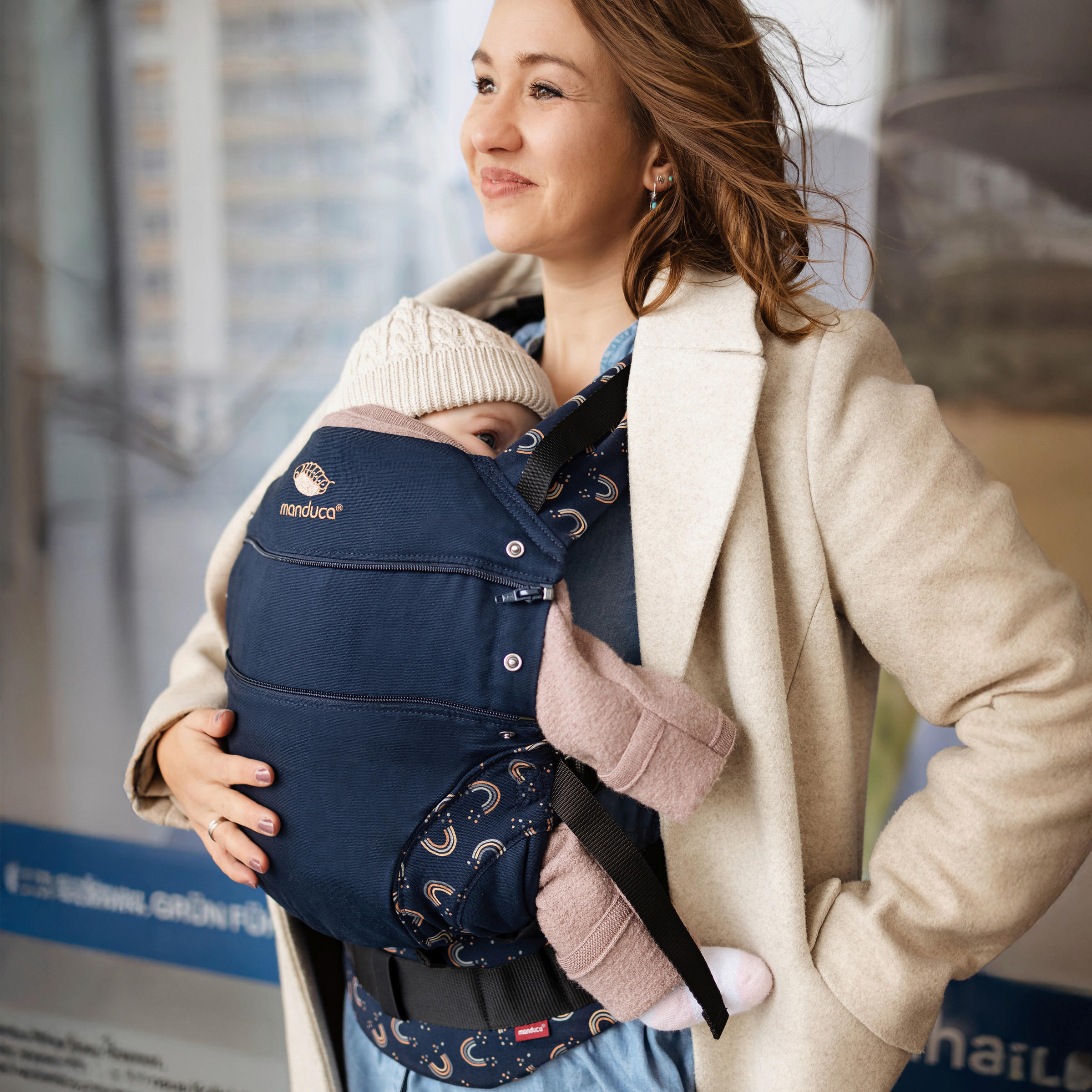 BABYTRAGE Manduca first  - Dunkelblau, Basics, Textil (One-Sizecm) - Wickelkinder Manduca