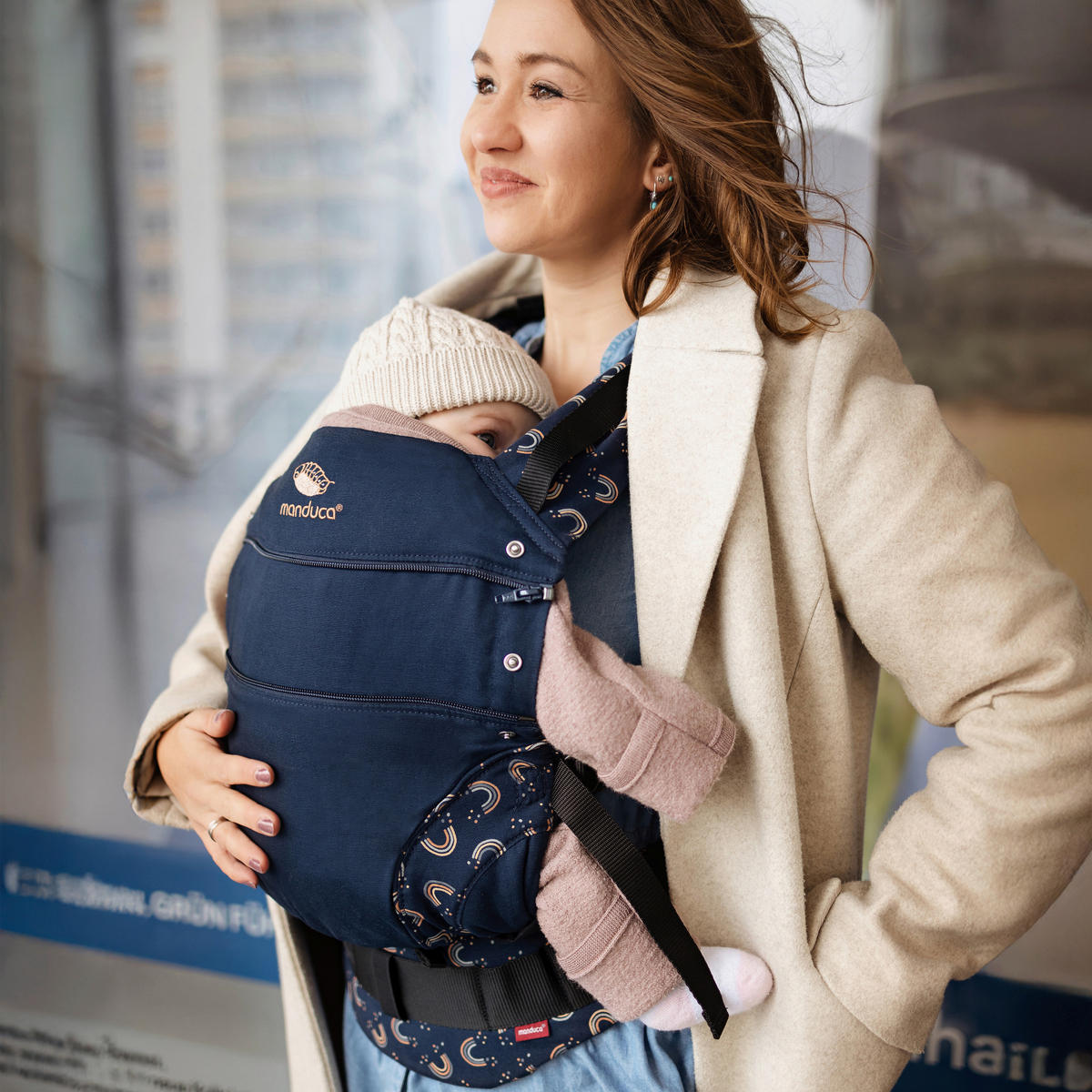 BABYTRAGE Manduca first  - Dunkelblau, Basics, Textil (One-Sizecm) - Wickelkinder Manduca