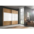 SCHWEBETÜRENSCHRANK  in Weiß, Eiche Artisan  - Alufarben/Eiche Artisan, KONVENTIONELL, Glas/Holzwerkstoff (226/210/62cm) - Xora