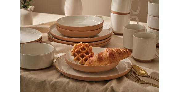 KOMBISERVICE Braun, Weiß Terra Nova 20-teilig 4 Personen  - Braun/Weiß, Trend, Keramik - Novel