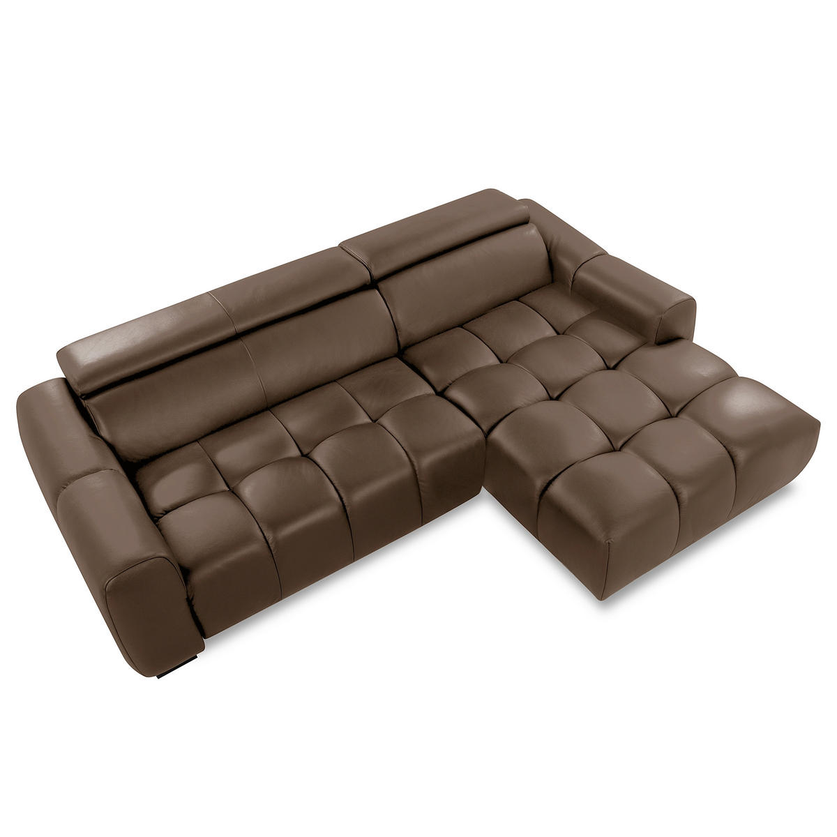 ECKSOFA  Echtleder Braun  - Schwarz/Braun, Design, Leder/Kunststoff (274/177cm) - Livetastic