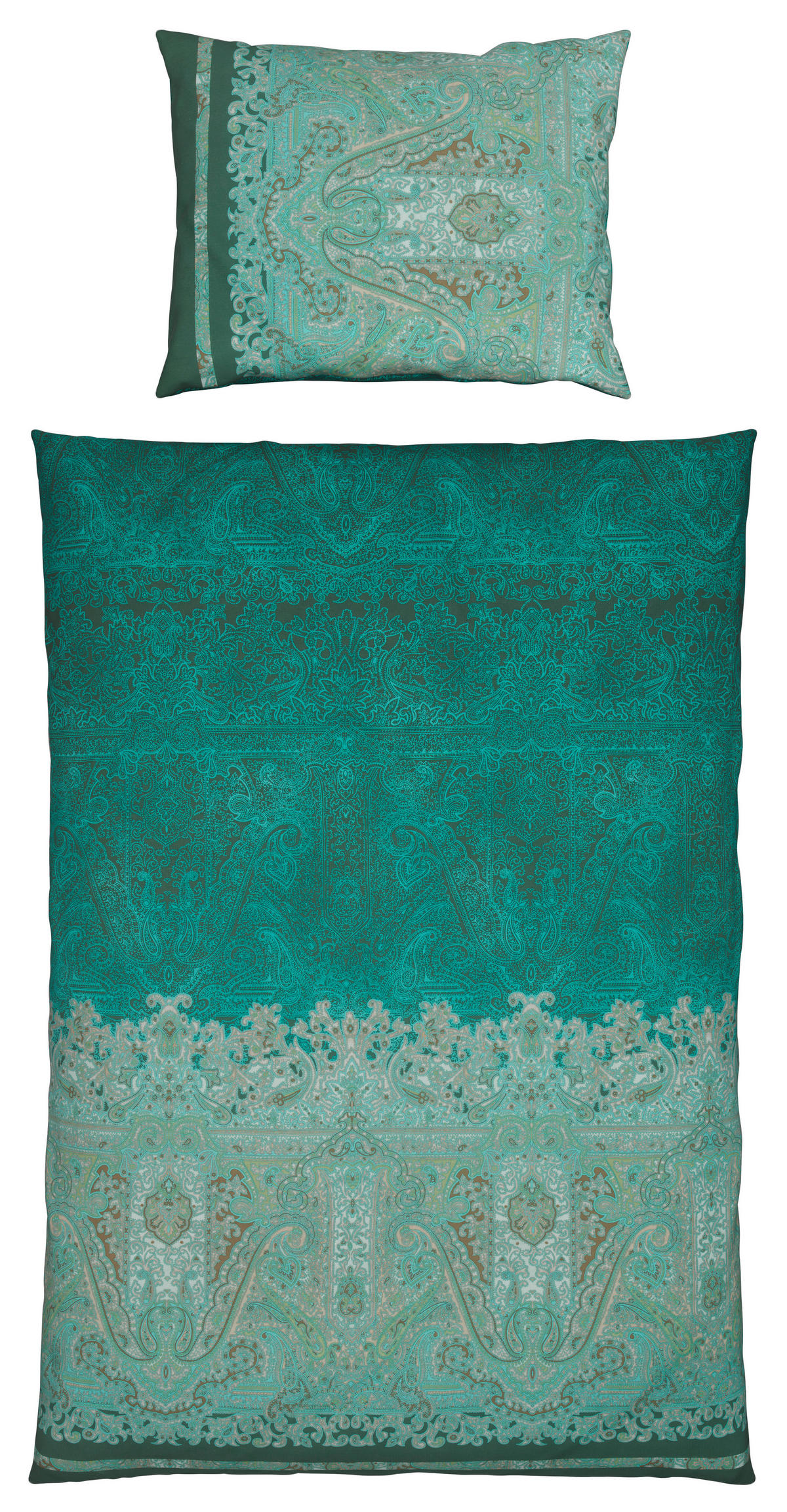 POSTEĽNÁ BIELIZEŇ, satén, lesná zelená, 140/200 cm - lesná zelená, Basics, textil (140/200cm) - Bassetti