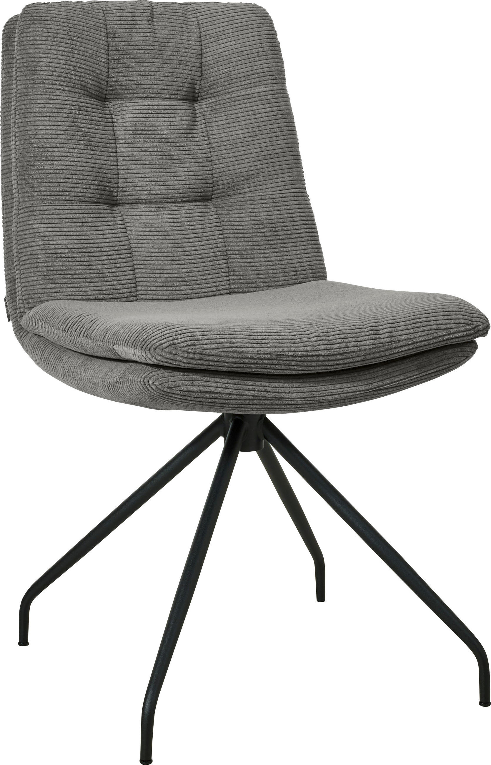 STUHL  Stoffauswahl, Sitzfläche 360° drehbar, Gestellauswahl Cord  Grau  - Schwarz/Grau, Design, Textil/Metall (49/90/68cm) - Johann Jakob