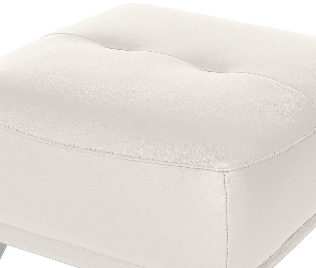HOCKER in Textil Weiss  - Chromfarben/Weiss, Modern, Textil/Metall (65/46/65cm) - MID.YOU