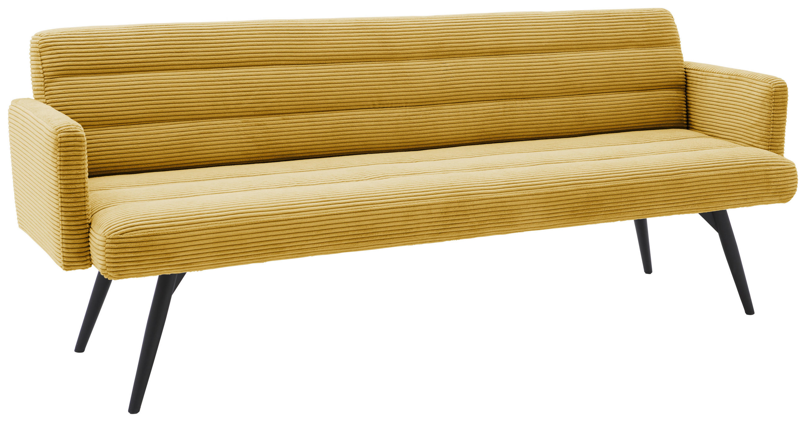 SITZBANK 216/86/68 cm Cord Gelb Metall - Gelb/Schwarz, Design, Textil/Metall (216/86/68cm) - Dieter Knoll