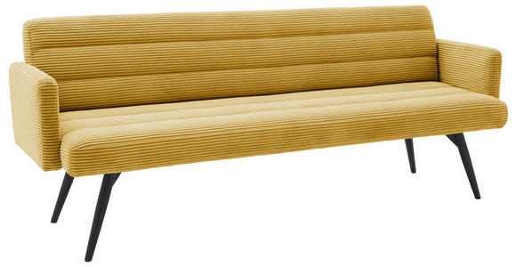 SITZBANK 216/86/68 cm Cord Gelb Metall - Gelb/Schwarz, Design, Textil/Metall (216/86/68cm) - Dieter Knoll
