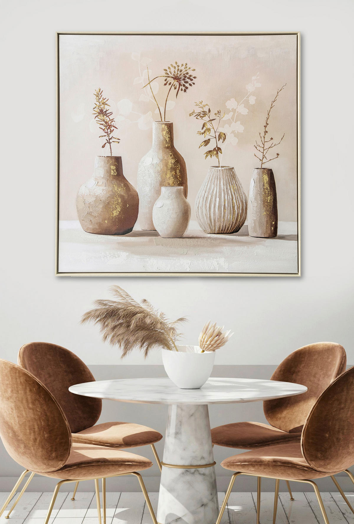 KUNSTDRUCK Stillleben Braun 85/85 cm  - Beige/Braun, LIFESTYLE, Holz/Kunststoff (85/85cm) - Monee