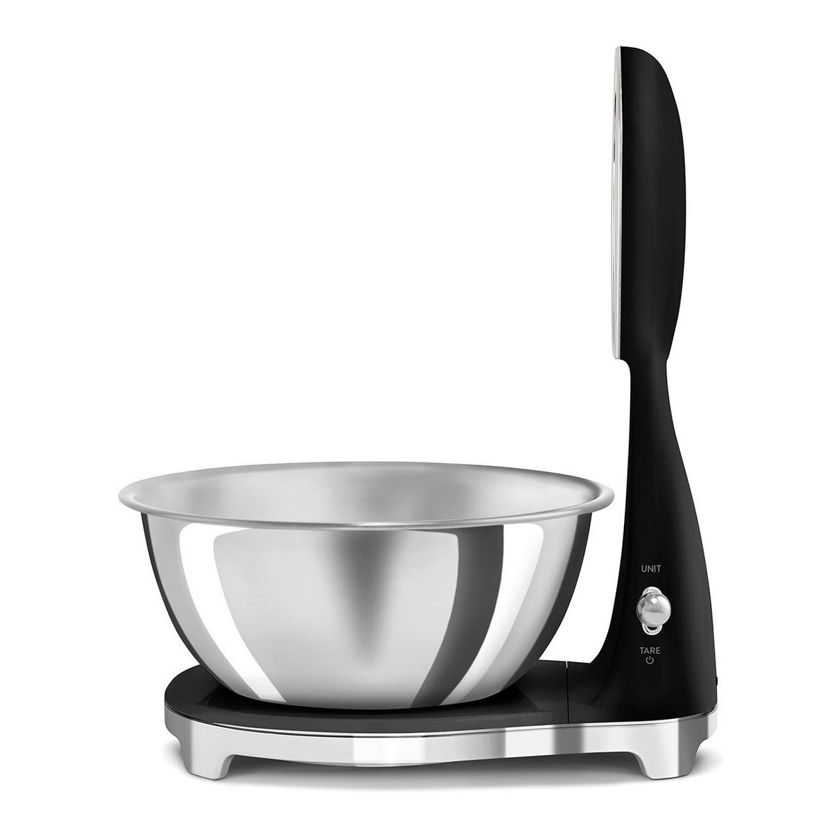 ELEKTRISCHE KÜCHENWAAGE 50's Style  - Schwarz Hochglanz, Trend, Kunststoff (18/31.5/25cm) - SMEG