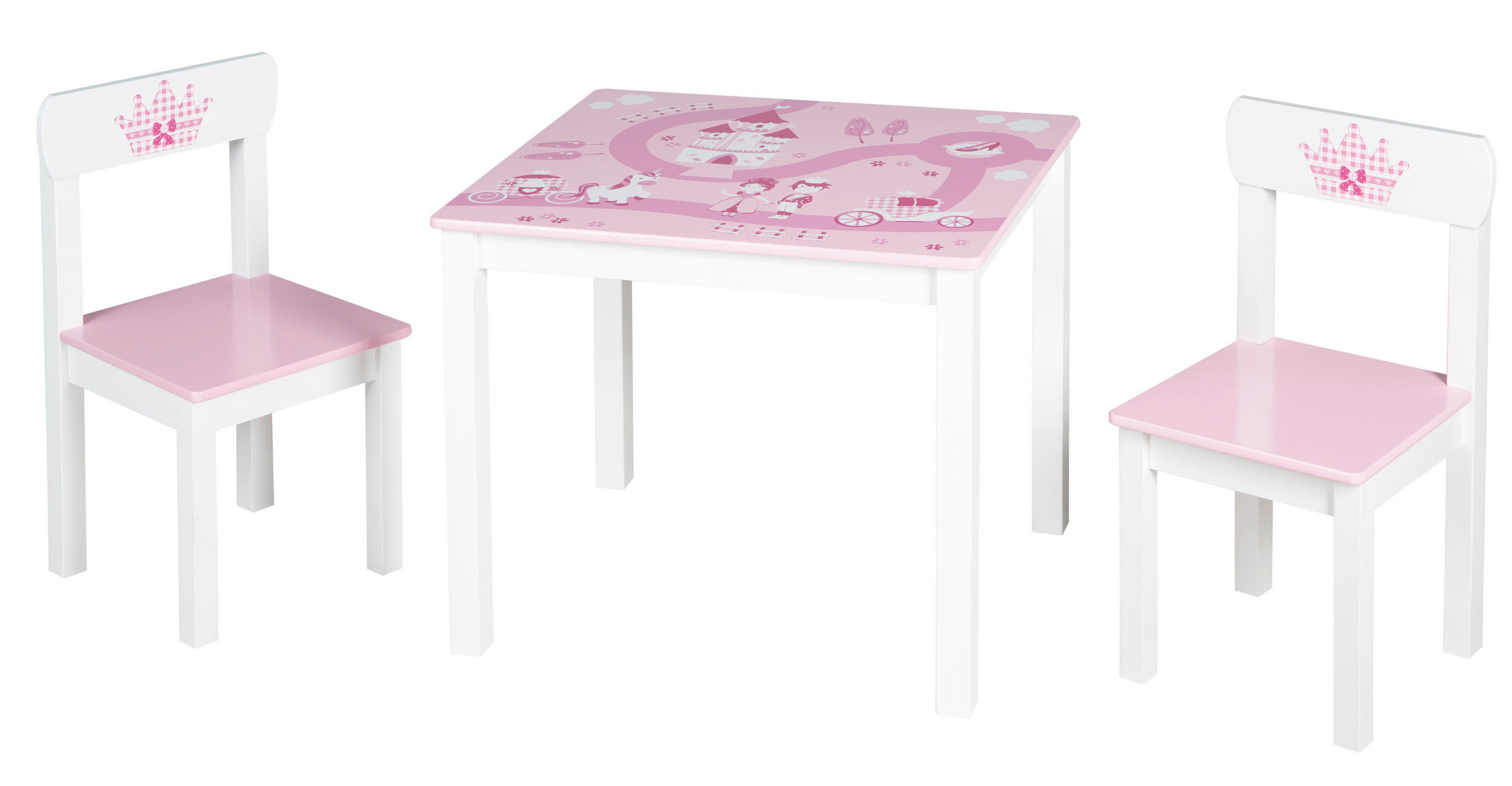 KINDERSITZGRUPPE roba Krone Rosa, Weiß  - Rosa/Weiß, Basics, Holz - Roba