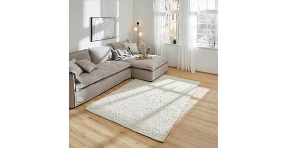 HANDWEBTEPPICH 80/150 cm Beige rechteckig  - Beige, Basics, Textil (80/150cm) - Linea Natura
