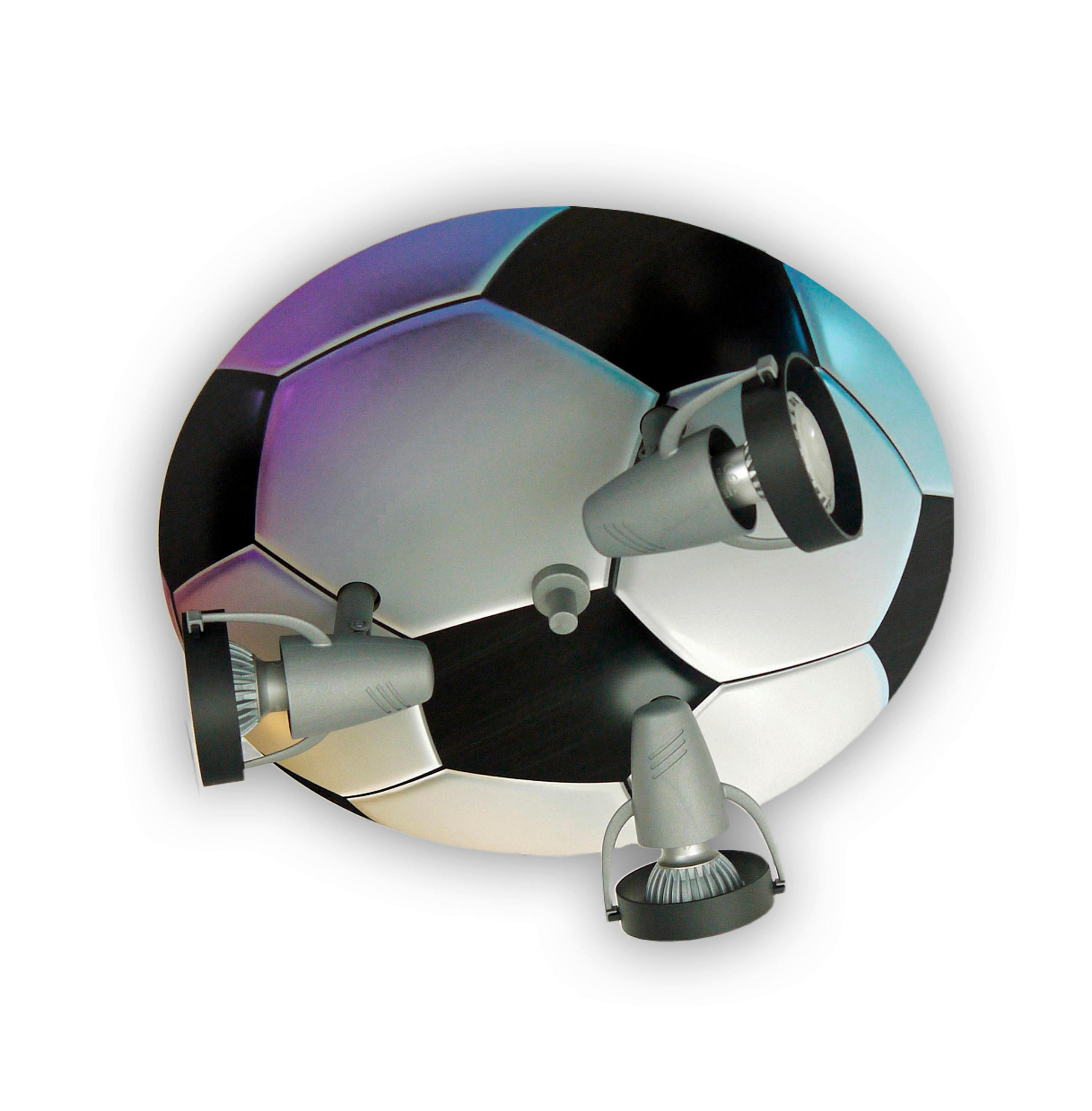 XXXLutz Kinderdeckenleuchte Fußball Schwarz, Weiß