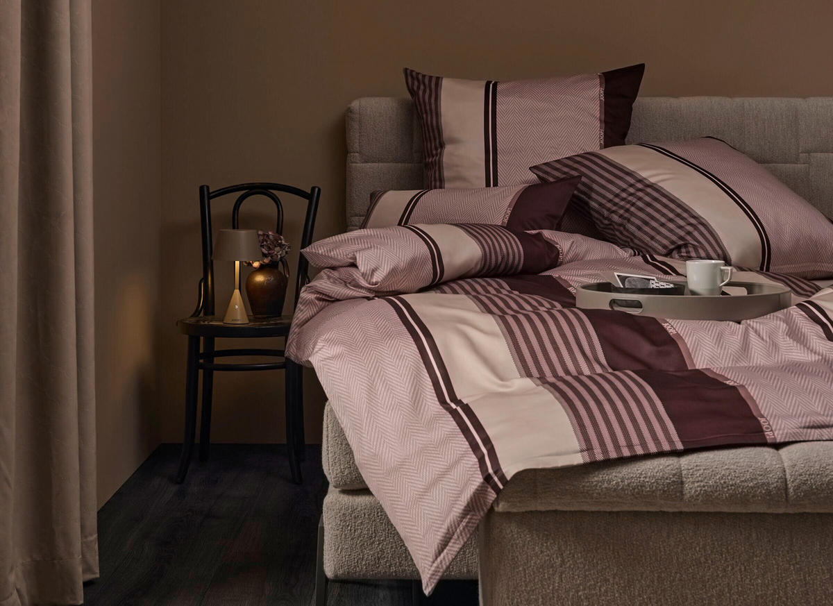 WENDEBETTWÄSCHE Makosatin 155/220 cm  - Rot, Design, Textil (155/220cm) - Joop!