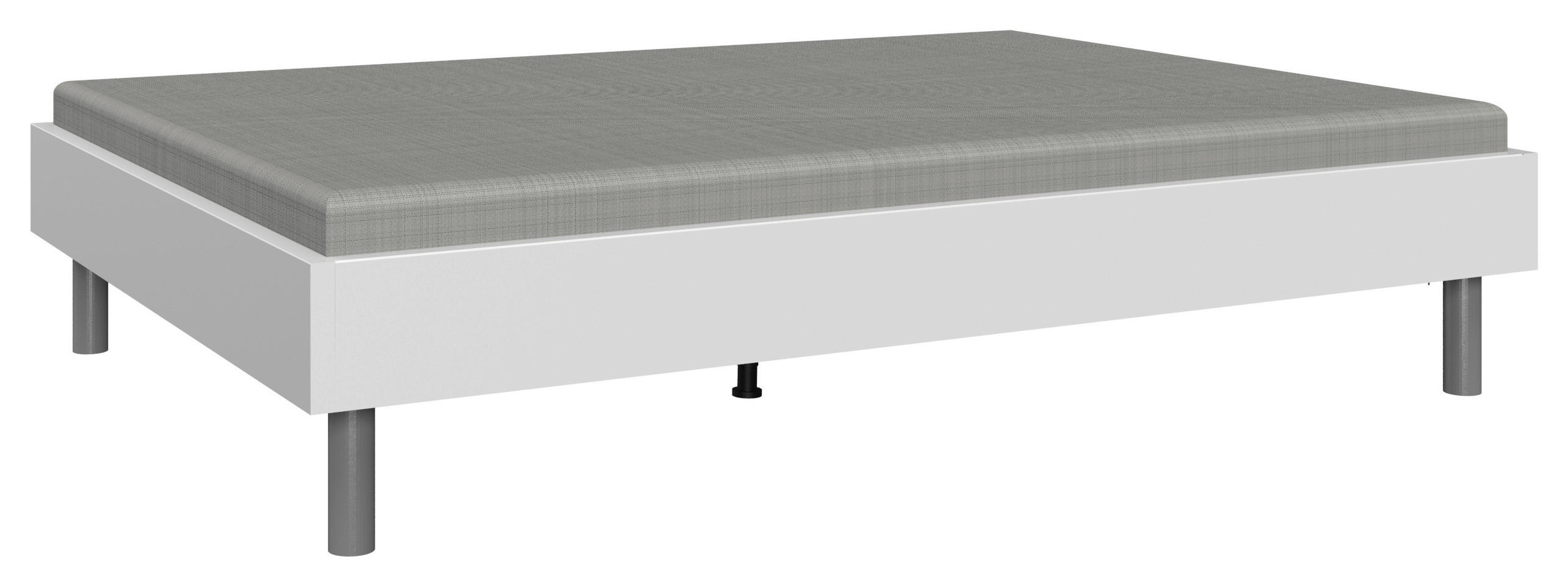 POSTELJA 140 cm   x 200 cm  , leseni material bela  - bela/barve aluminija, Design, kovina/leseni material - Carryhome