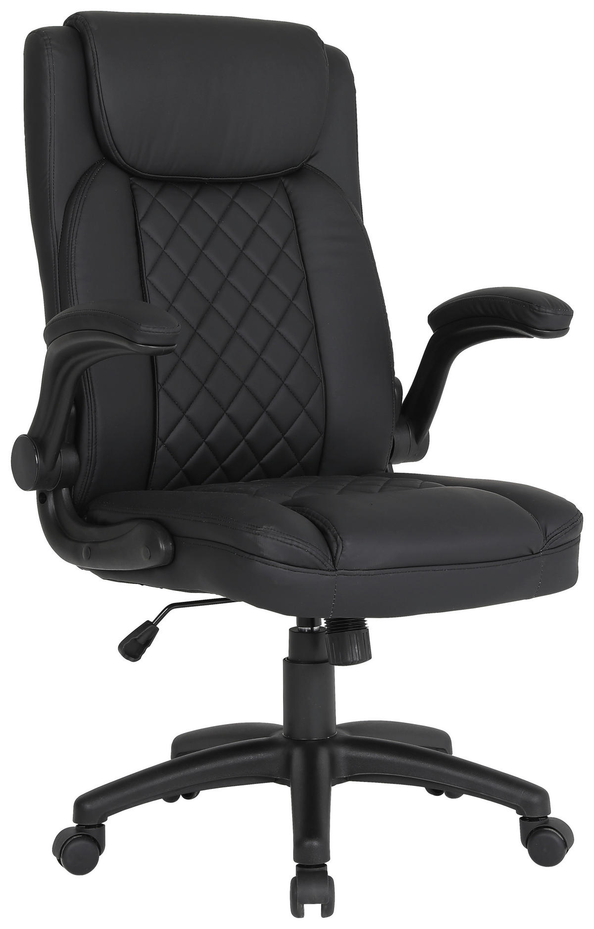 CHEFSESSEL  in Lederlook Schwarz  - Schwarz, Design, Kunststoff/Textil (63,5/107,5-117/68cm) - Carryhome