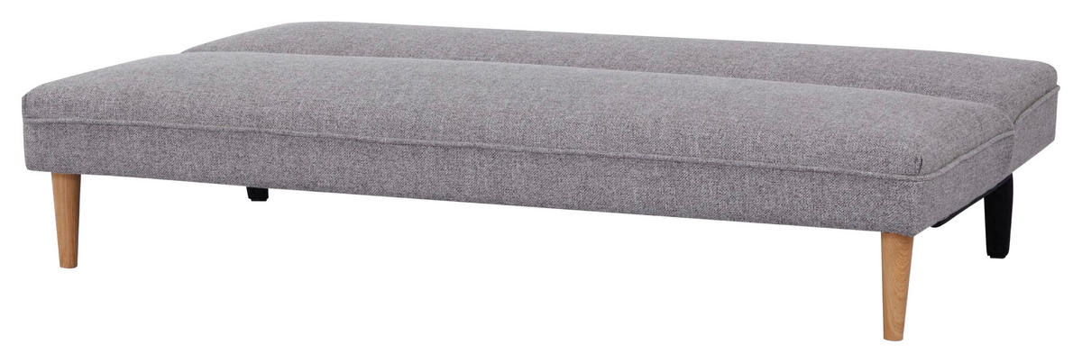 SCHLAFSOFA in Webstoff Hellgrau  - Hellgrau/Schwarz, Design, Holz/Kunststoff (180/77/87cm) - MID.YOU