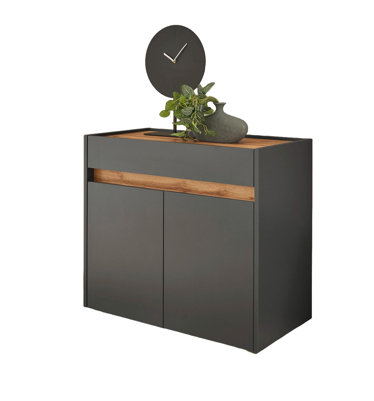 SCHUHSCHRANK Anthrazit, Eiche Wotan  - Anthrazit/Eiche Wotan, Design, Holzwerkstoff/Kunststoff (80/70/40cm) - Modante