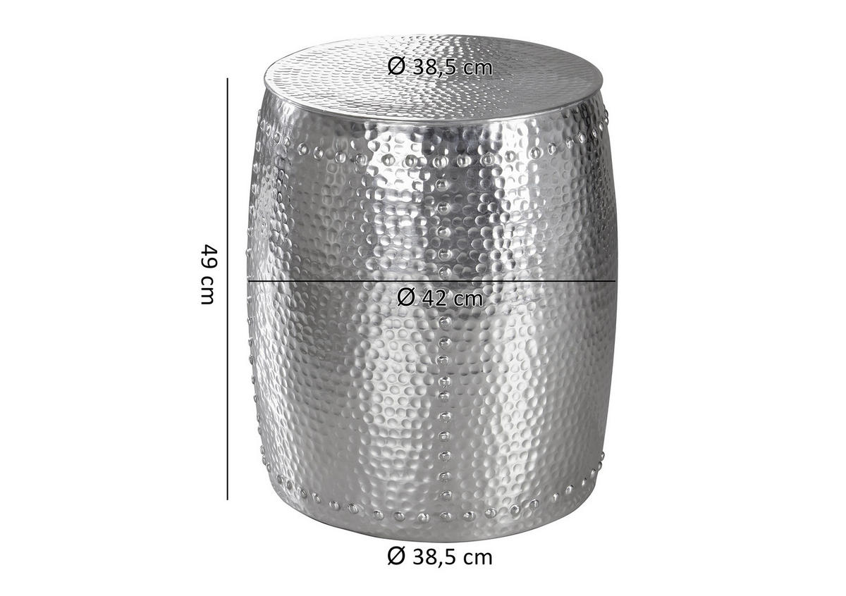 BEISTELLTISCH in Metall  - Silberfarben, Lifestyle, Metall (39/49cm) - MID.YOU