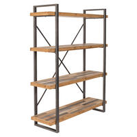 REGÁL, farba vlašského orecha, 120/149/39 cm - farba vlašského orecha, Trend, kov/kompozitné drevo (120/149/39cm) - Livetastic