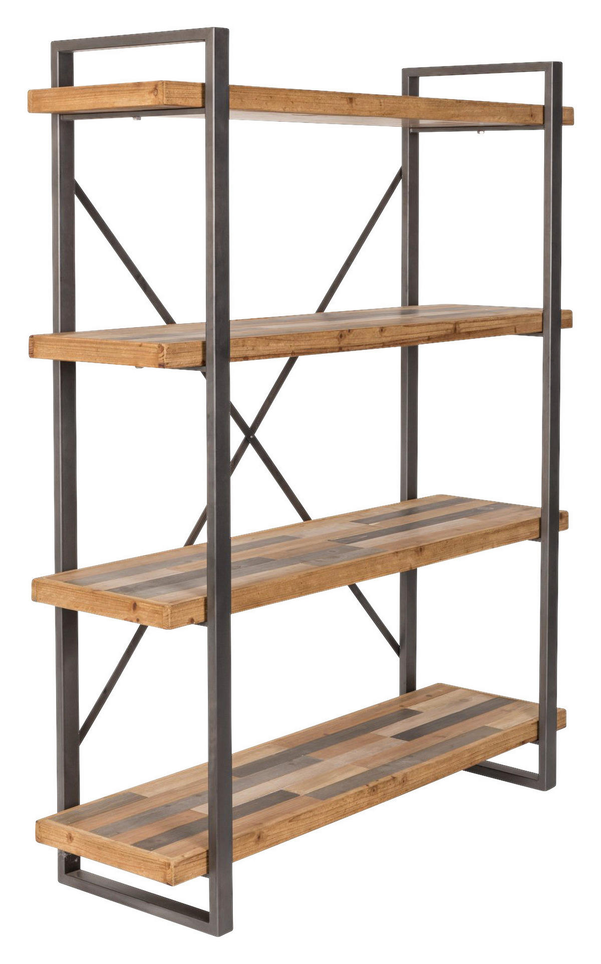 REGÁL, farba vlašského orecha, 120/149/39 cm - farba vlašského orecha, Trend, kov/kompozitné drevo (120/149/39cm) - Livetastic