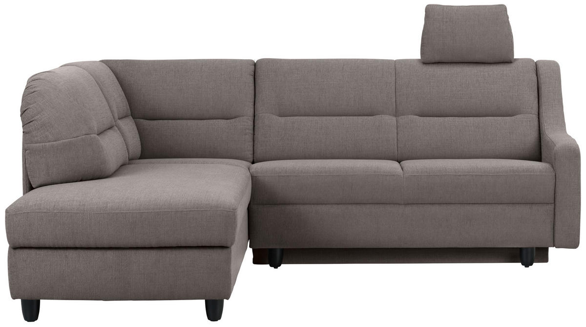 ECKSOFA in Chenille Grau  208/226 cm  - Schwarz/Grau, KONVENTIONELL, Textil (208/226cm) - Sedda