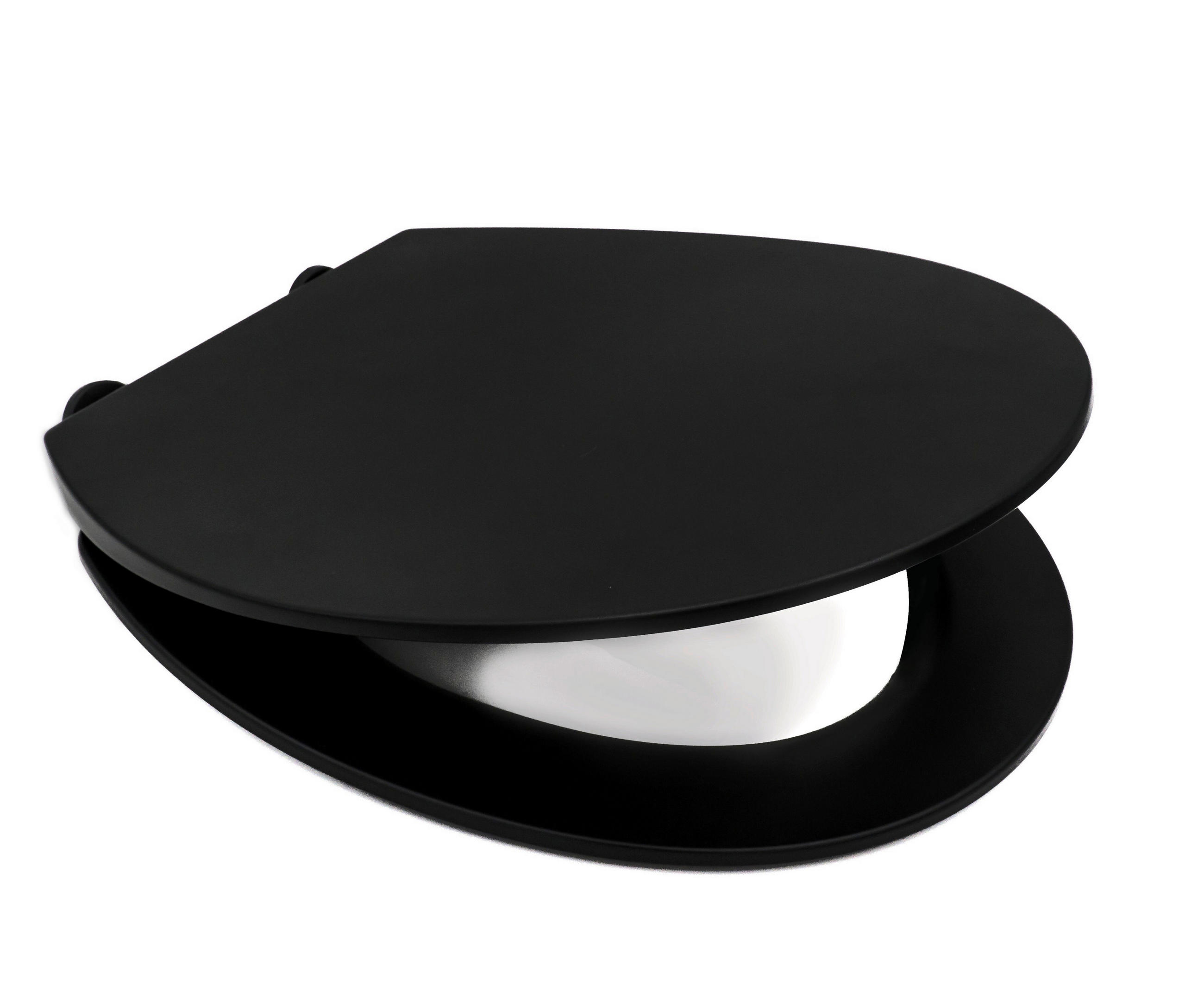 WC-SITZ - Schwarz, Basics, Kunststoff (42,5/37,5/4,6cm) - Sadena