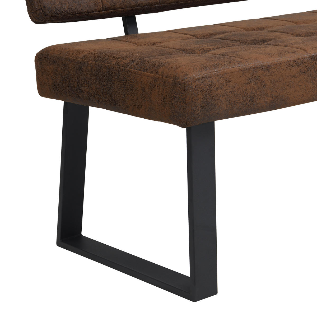 SITZBANK in Metall, Textil Braun  - Schwarz/Braun, MODERN, Textil/Metall (180/85/56cm) - Livetastic