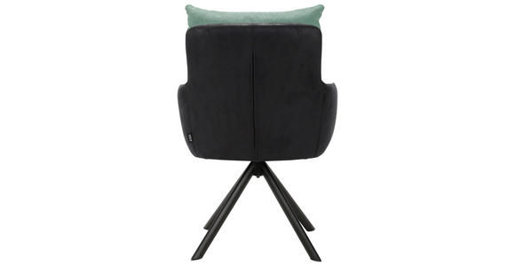 ARMLEHNSTUHL  in Eisen Webstoff, Leinenoptik  - Schwarz/Mintgrün, Design, Textil/Metall (59/91/66cm) - Hom`in