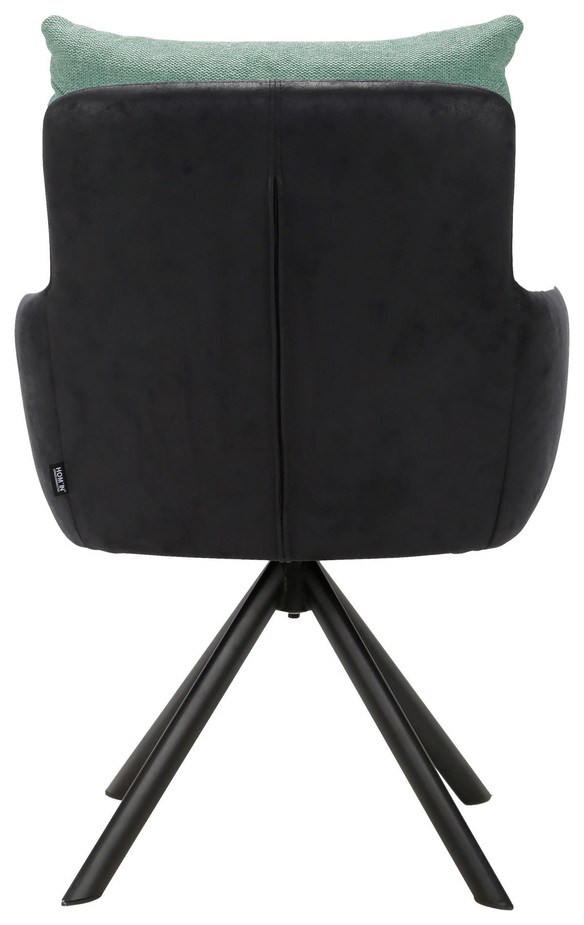 ARMLEHNSTUHL  in Eisen Webstoff, Leinenoptik  - Schwarz/Mintgrün, Design, Textil/Metall (59/91/66cm) - Hom`in