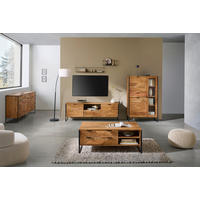 SIDEBOARD 175/86/40 cm  - Schwarz/Akaziefarben, Trend, Holz/Metall (175/86/40cm) - Ambia Home