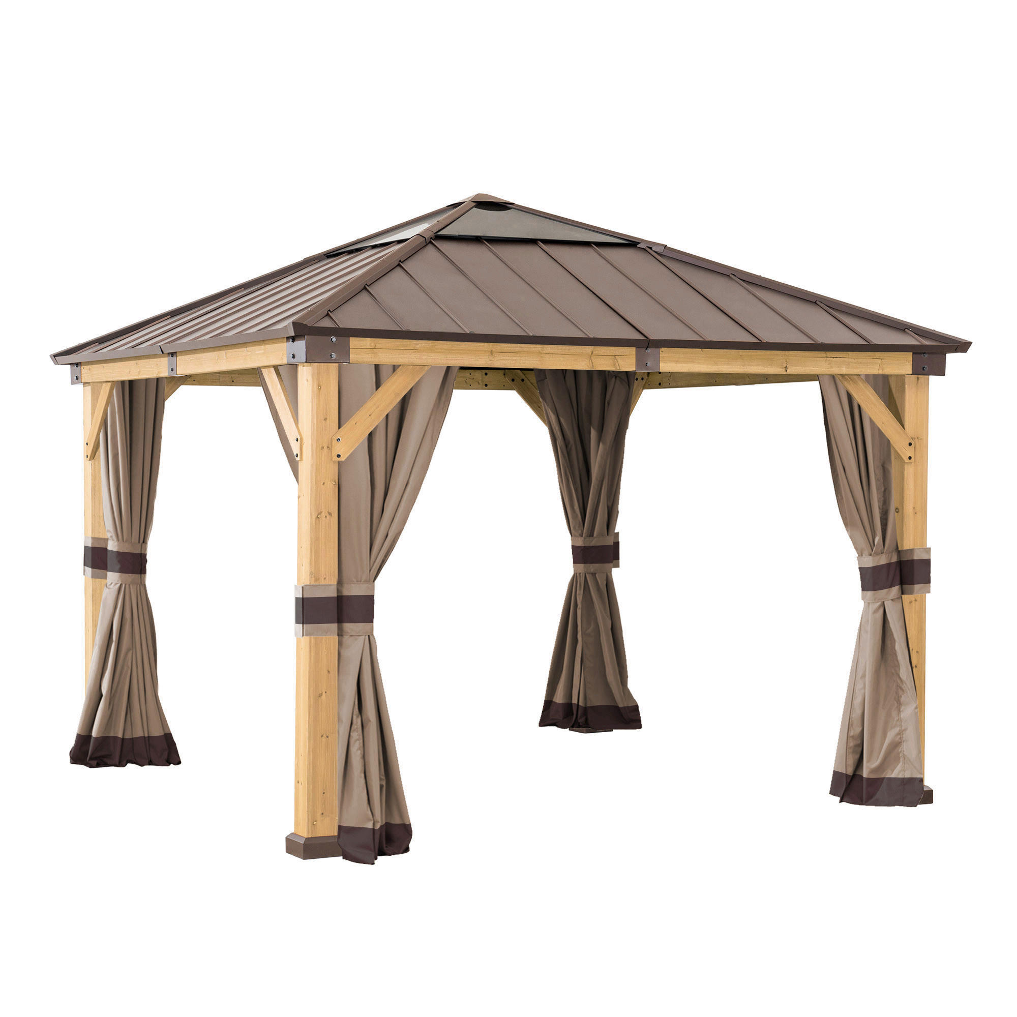 PAVILLON-SEITENTEIL  - Hellbraun, Basics, Textil (247/220cm) - Modante