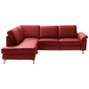 ECKSOFA in Echtleder Rot  - Chromfarben/Rot, Design, Leder/Metall (200/271cm) - Pure Home Lifestyle