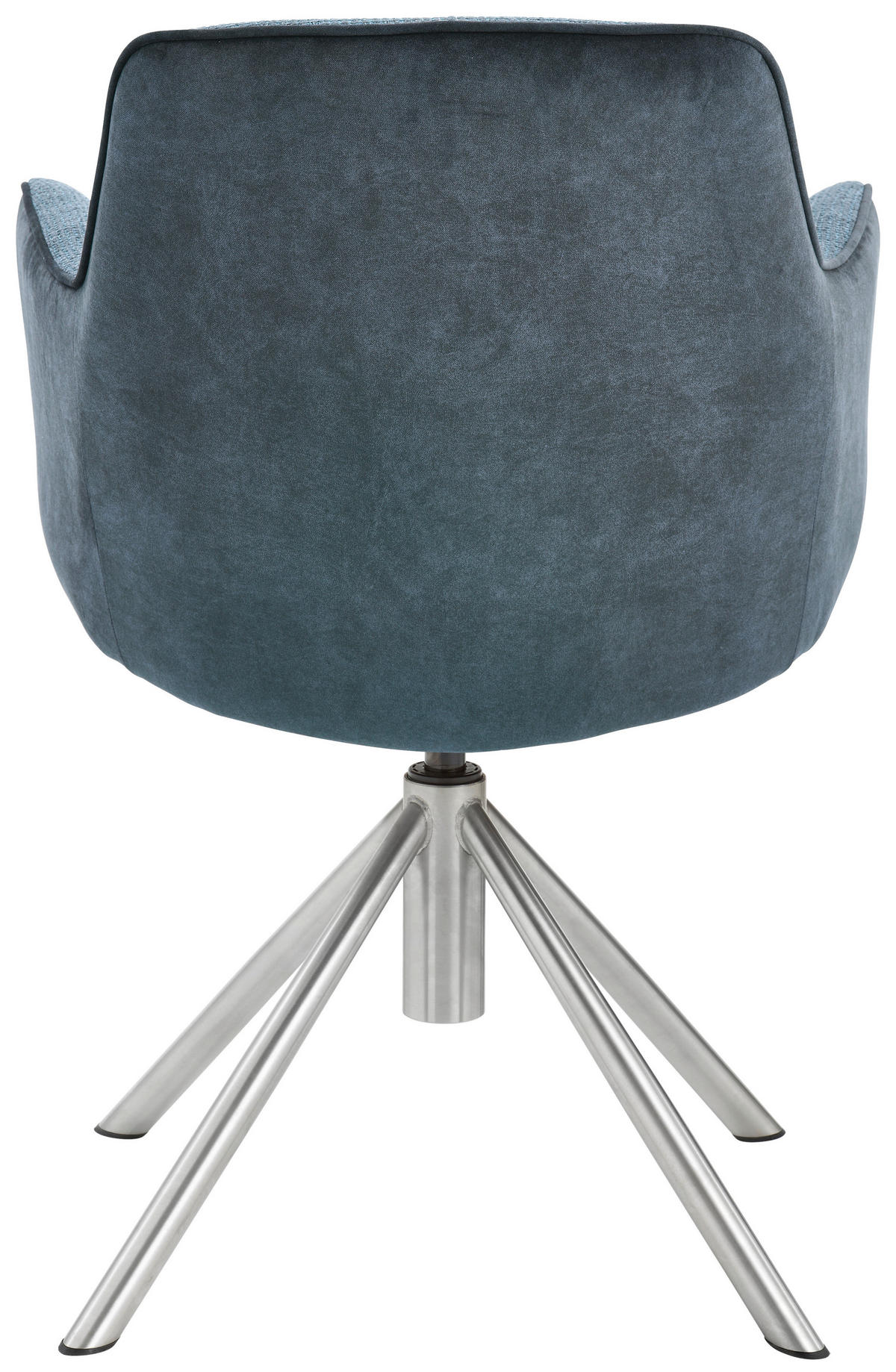 ARMLEHNSTUHL drehbar  in Edelstahl Flachgewebe  - Edelstahlfarben/Petrol, Design, Textil/Metall (60/88/64cm) - Novel