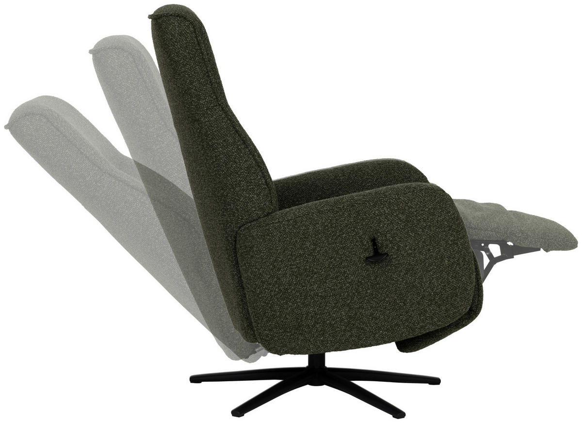 RELAXSESSEL Webstoff    - Dunkelgrün/Schwarz, Design, Holz/Textil (77/112/86cm) - Livetastic