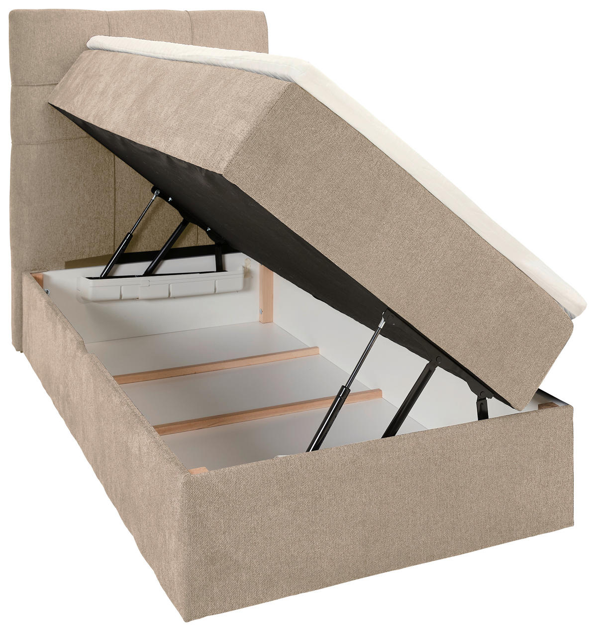 BOXBETT 100/200 cm  in Creme  - Creme/Schwarz, KONVENTIONELL, Kunststoff/Textil (100/200cm) - Boxxx