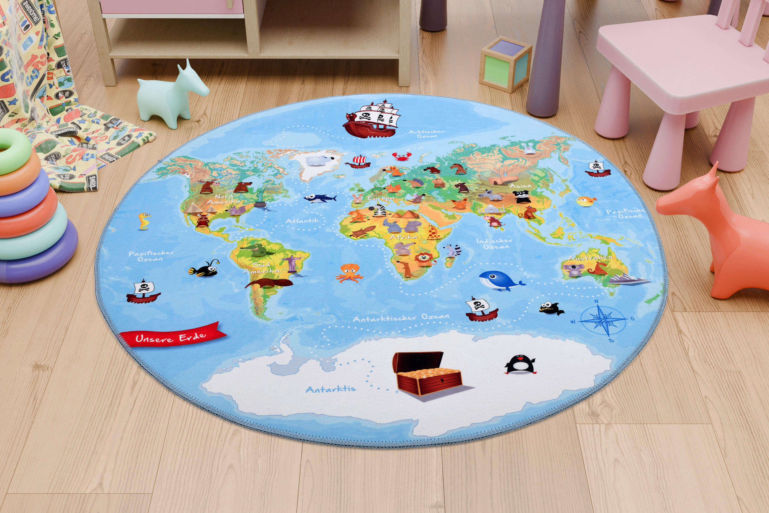 KINDERTEPPICH 100 cm BC Kids  - Hellblau, Design, Textil (100cm) - Ben'n'jen
