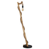 STEHLEUCHTE - Schwarz/Braun, Natur, Naturmaterialien/Holz (42.5/30/150cm) - Globo