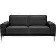 2-SITZER-SOFA  in Echtleder Schwarz   - Schwarz, Design, Leder/Metall (180/82/92cm) - Johann Jakob