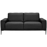 2-SITZER-SOFA  in Echtleder Schwarz   - Schwarz, Design, Leder/Metall (180/82/92cm) - Johann Jakob