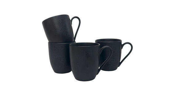 KAFFEEBECHERSET Mika black 4-teilig - Schwarz, Trend, Keramik - Novel