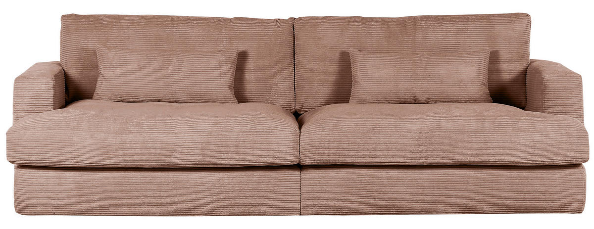 BIGSOFA in Cord Altrosa  - Schwarz/Altrosa, Romantik / Landhaus, Kunststoff/Textil (270/67/120cm) - Landscape