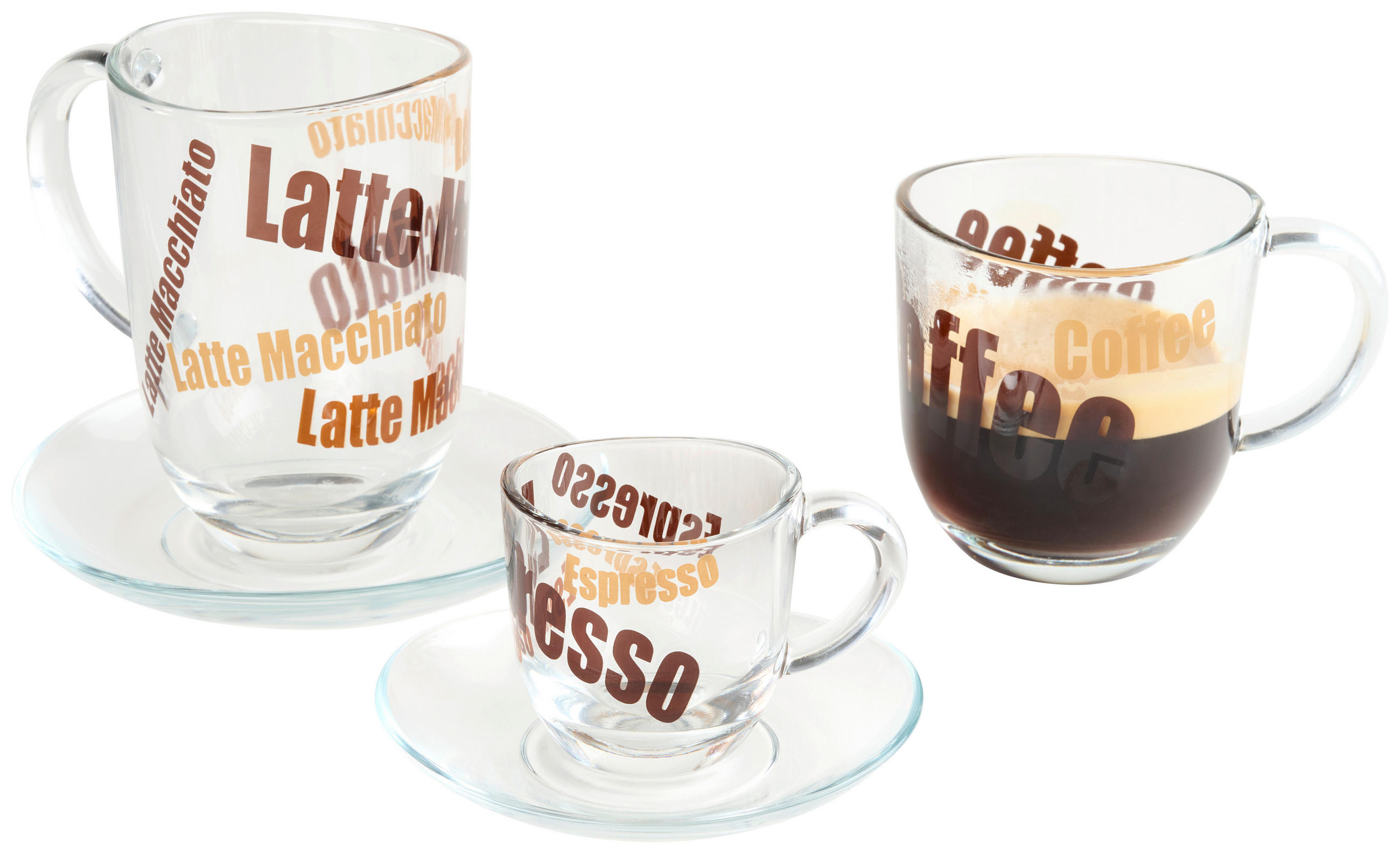 SKLENICE NA ESPRESSO  - průhledné/hnědá, Konvenční, sklo (80ml) - Leonardo