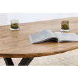 ESSTISCH Eiche massiv oval Eichefarben  - Eichefarben/Schwarz, Design, Holz/Metall (200/100/76cm) - Linea Natura