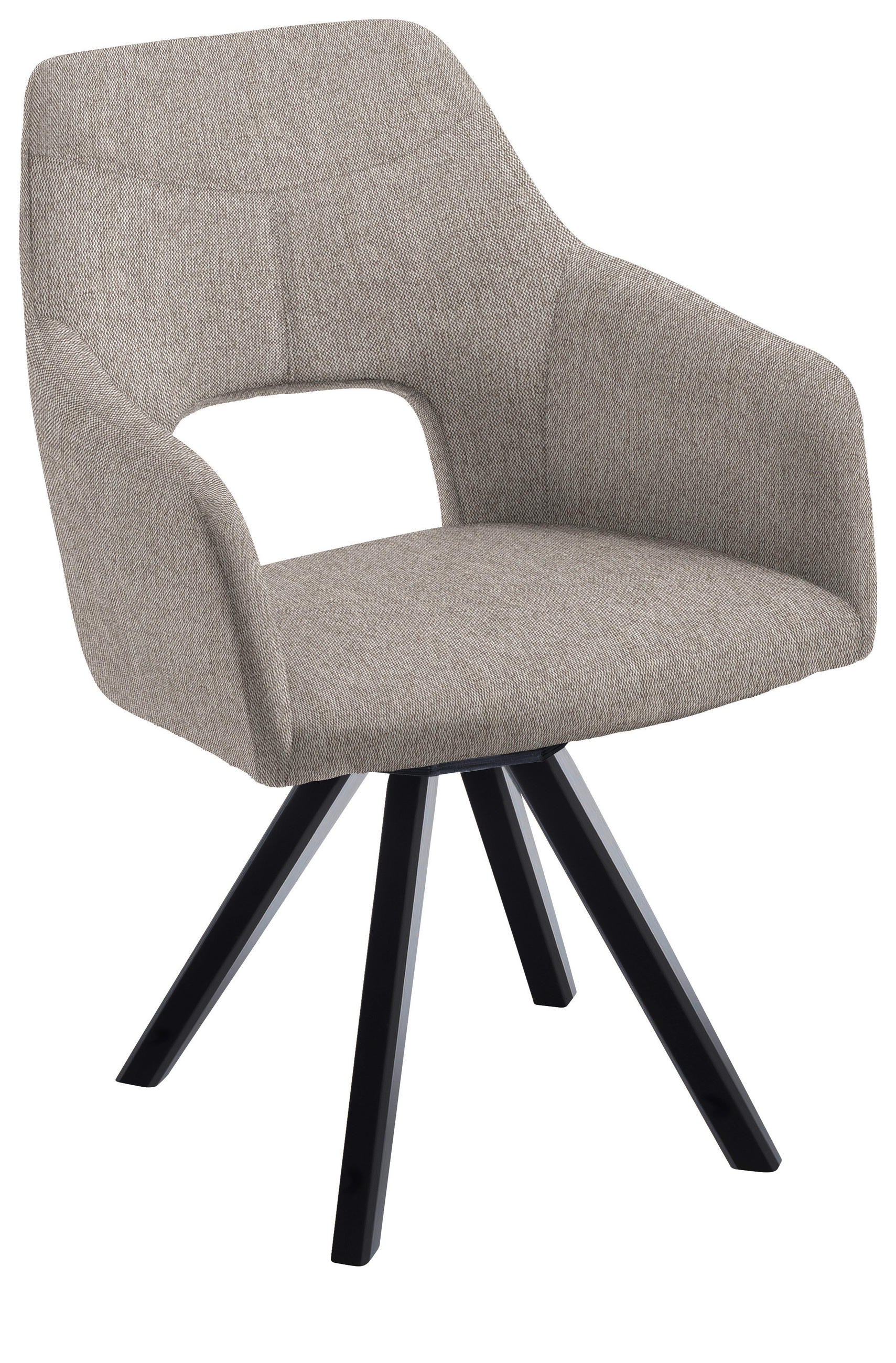 ARMLEHNSTUHL drehbar  in Mikrofaser  - Schwarz/Cappuccino, Design, Holz/Textil (57/84/57cm) - Voleo