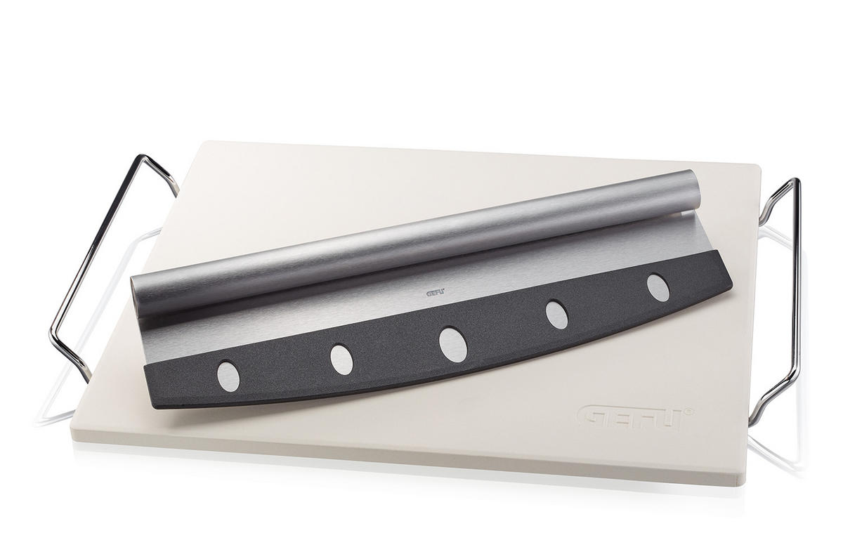 KAMEN ZA PIZZU  metal, kamen  Darioso  - prirodne boje/boje oplemenjenog čelika, Basics, kamen/metal (38/30/1cm) - Gefu