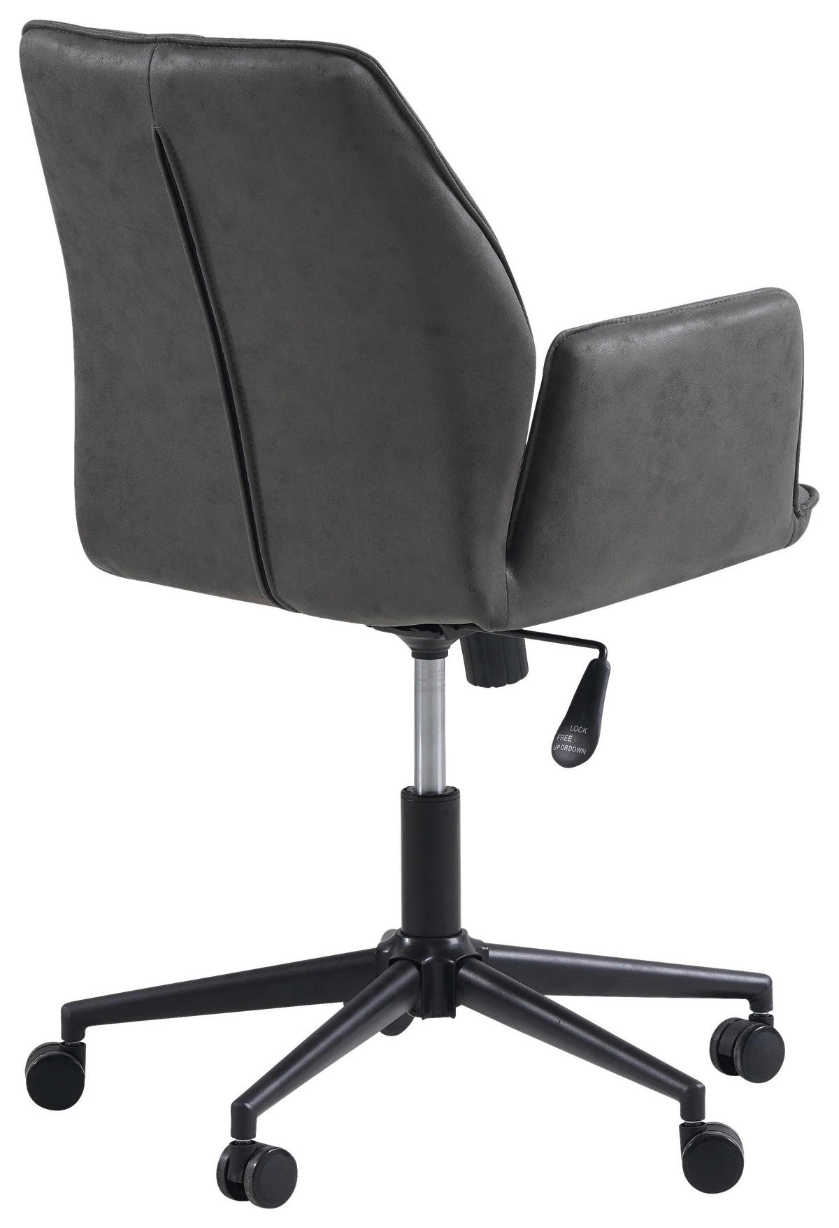 DREHSTUHL Mikrofaser Anthrazit  - Anthrazit/Schwarz, KONVENTIONELL, Textil/Metall (57/87/52cm) - MID.YOU